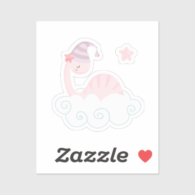 Sleeping Pink Dinosaur       Sticker (Sheet)
