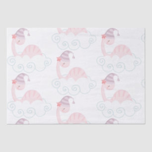 Sleeping Pink Dinosaur Tissue Paper