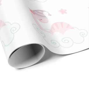 Sleeping Pink Dinosaur Wrapping Paper