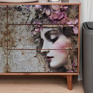 Sleeping Pink Lady Decoupage Tissue Paper
