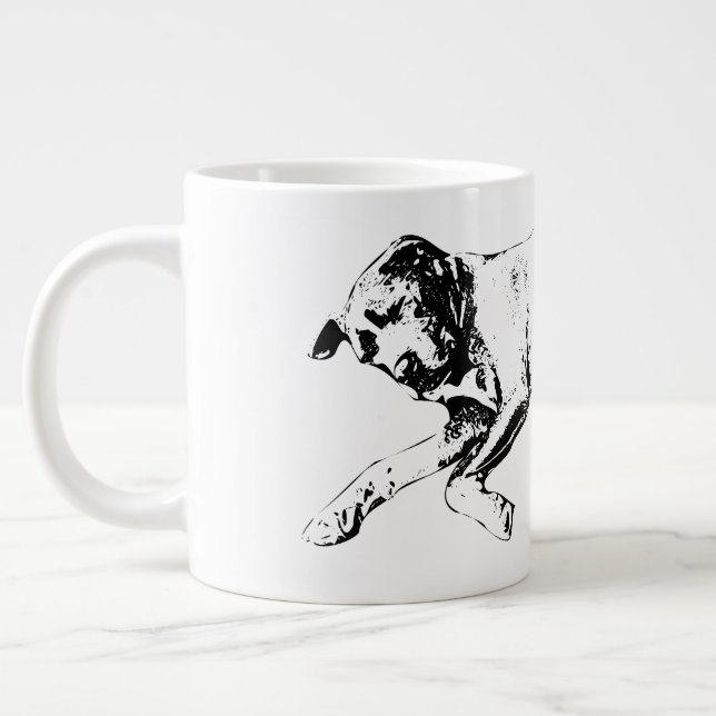 Sleeping Pit Mix, Cozy Christmas Giant Coffee Mug (Left)