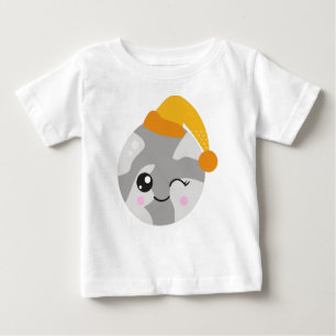 Sleeping Planet, Cute Planet, Planet With Nightcap Baby T-Shirt