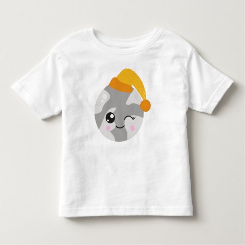 Sleeping Planet Cute Planet Planet With Nightcap Toddler T_shirt