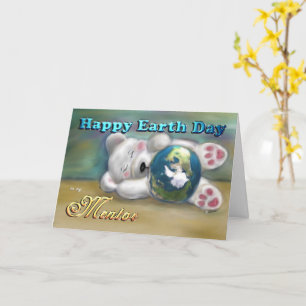 Sleeping polar bear Earth Day Mentor card