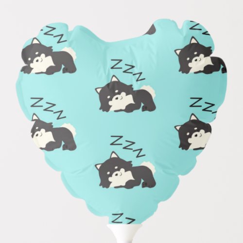 Sleeping Pomeranian Dog Animals Lover ZZZ Pet Balloon