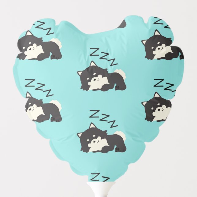 Sleeping Pomeranian Dog Animals Lover ZZZ Pet Balloon (Front)