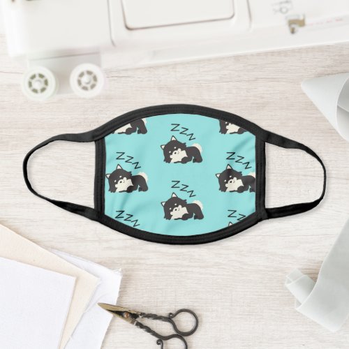 Sleeping Pomeranian Dog Animals Lover ZZZ Pet Face Mask