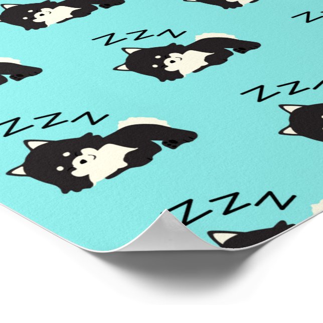 Sleeping Pomeranian Dog Animals Lover ZZZ Pet Poster (Corner)