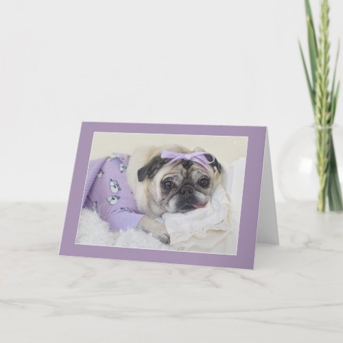 Sleeping Princess Pug Card by Pugs and Kisses