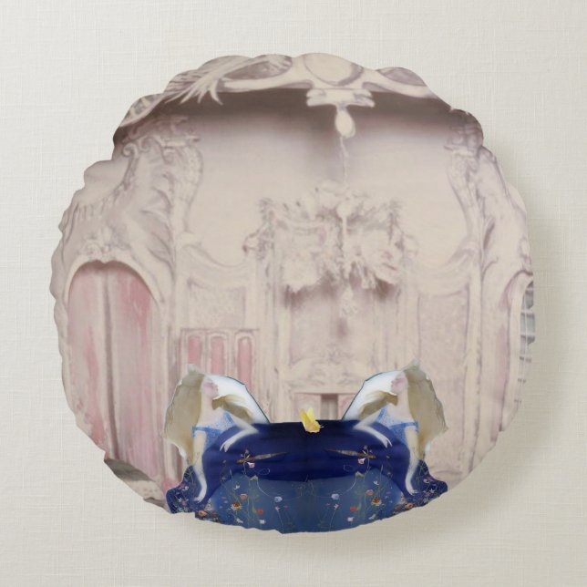 Sleeping Princess Round Pillow – Opalescent Dream (Front)