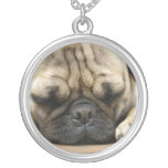 Sleeping Pug Dog Necklace