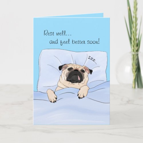 Sleeping Pug Greeting Card