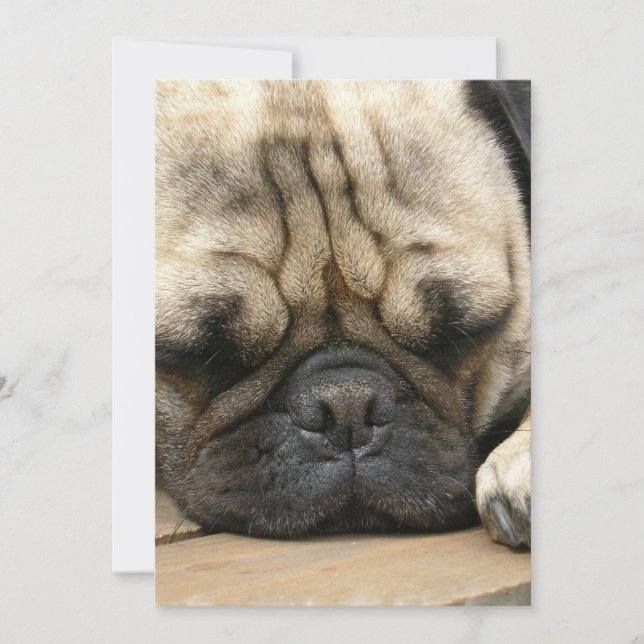 Sleeping Pug Invitation (Front)