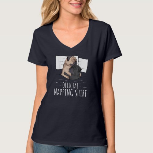 Sleeping Pug Lover Dog Official Napping T_Shirt