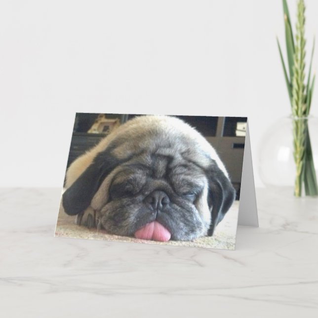 sleeping pug notecard (Front)