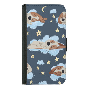 Sleeping Puppies: Good Night Pattern Samsung Galaxy S5 Wallet Case