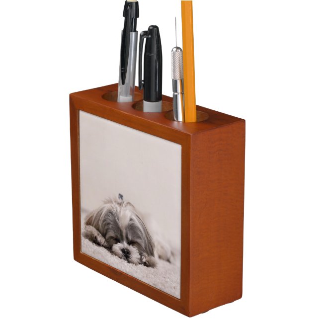 Sleeping Puppy Desk Organizer (In Situ)