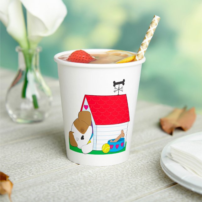 Sleeping Puppy Dog House Cute Pet Paper Cups (Creator Uploaded)