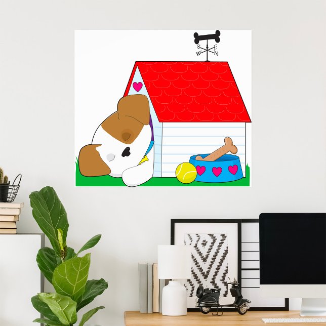 Sleeping Puppy Dog House Cute Pet Poster (Creator Uploaded)