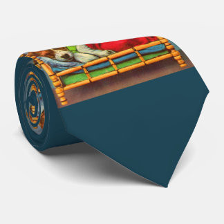 sleeping puppy print neck tie