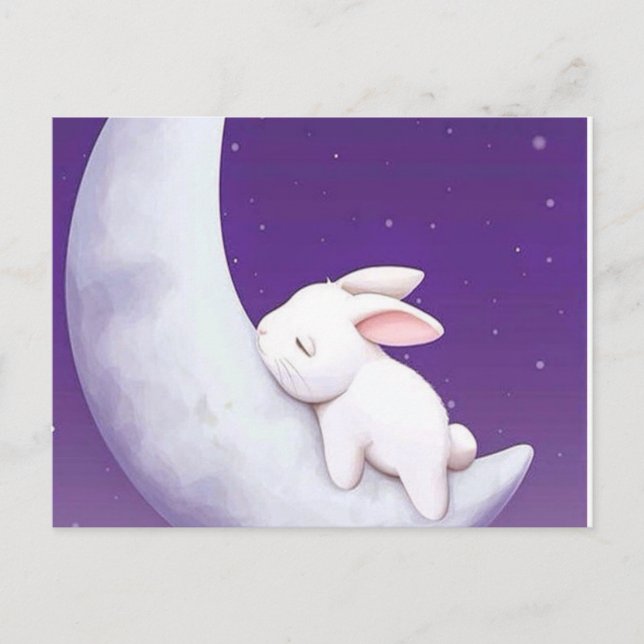 sleeping  rabbit postcard. postcard (Front)