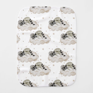 Sleeping Raccoons – Boho Baby Burp Cloths
