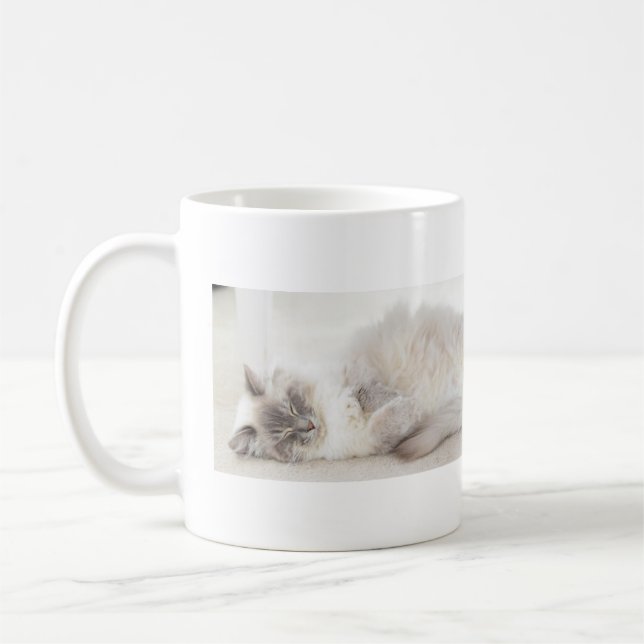 Sleeping Ragdoll Cat mug (Left)