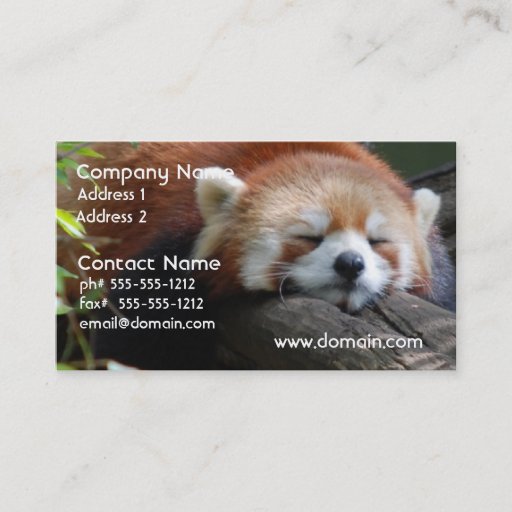 Customizable Sleeping Red Panda  Business Card