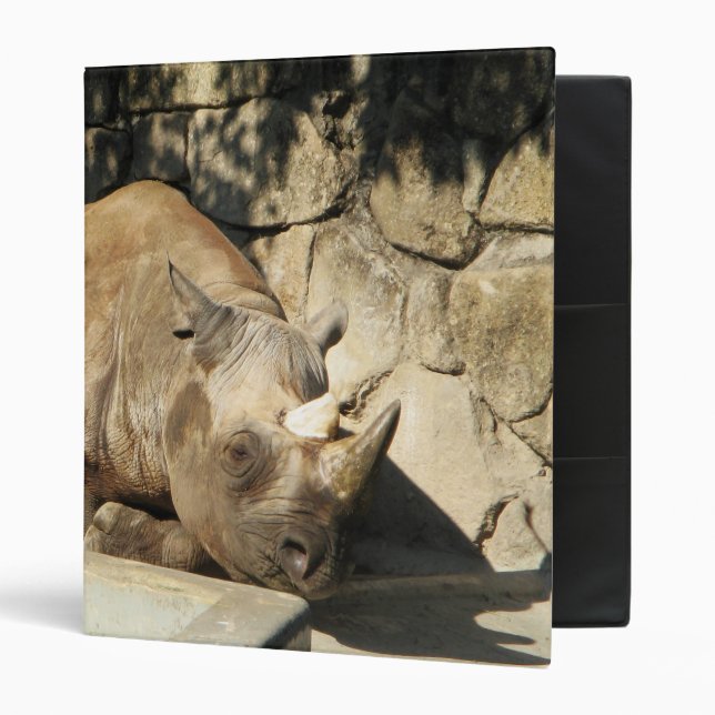 Sleeping Rhino 3 Ring Binder (Front/Inside)