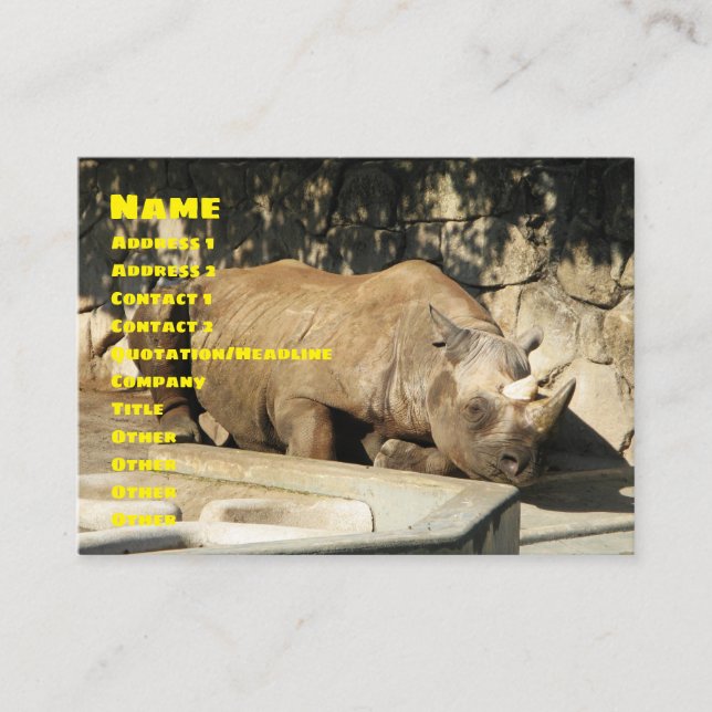 Sleeping Rhino Business Card (Front)