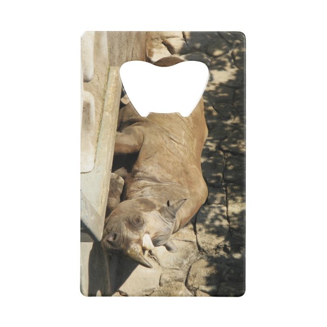 Sleeping Rhino Credit Card Bottle Opener (Front)