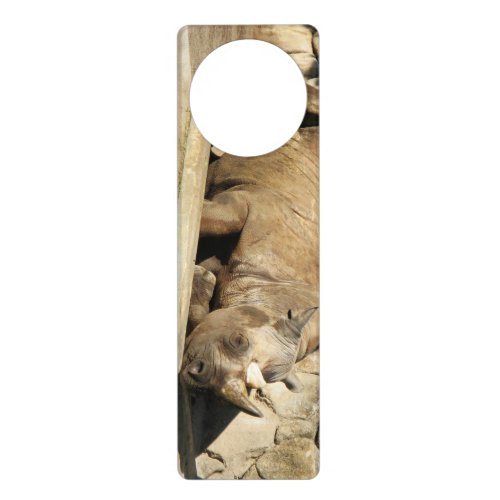 Sleeping Rhino Door Hanger