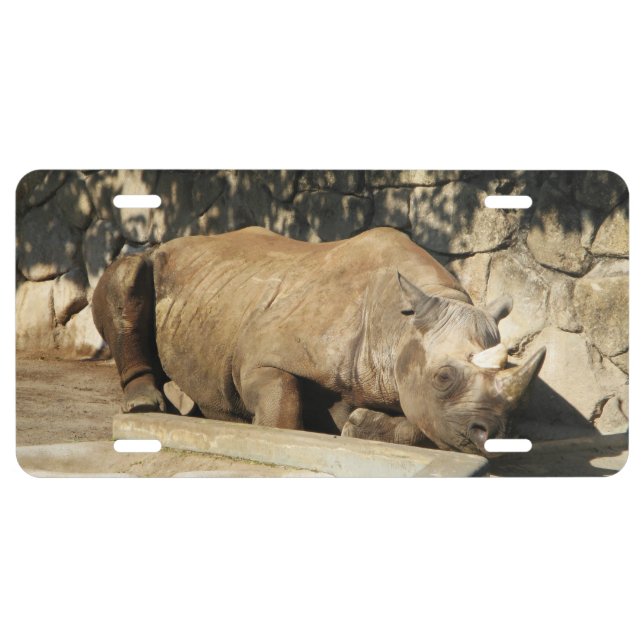 Sleeping Rhino License Plate (Front)