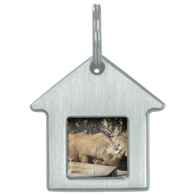 Sleeping Rhino Pet ID Tag (Front)