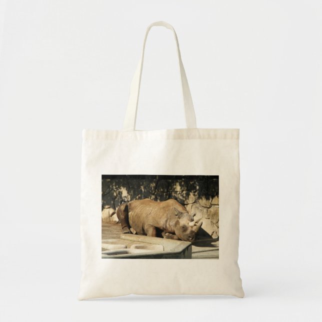 Sleeping Rhino Tote Bag (Front)