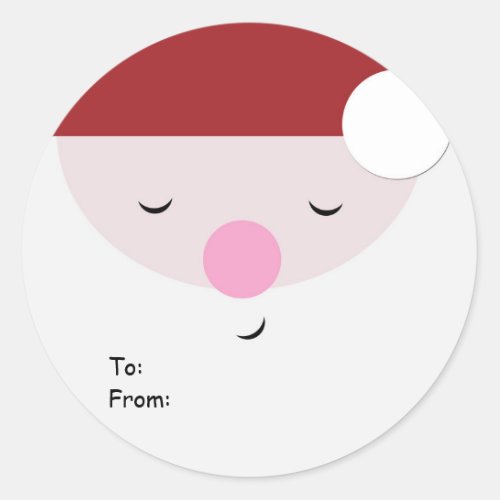 Sleeping Santa Christmas Tag ToFrom Classic Round Sticker