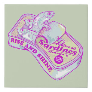 SLEEPING SARDINES rISE AND SHINE Faux Canvas Print