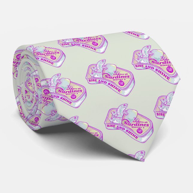 SLEEPING SARDINES rISE AND SHINE Neck Tie (Rolled)
