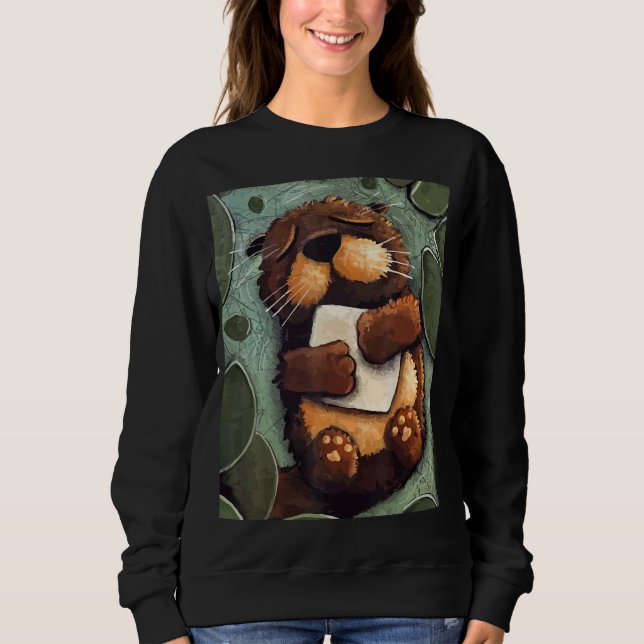 Sleeping Sea Otter Party Animal Kindergarten Sweatshirt (Front)