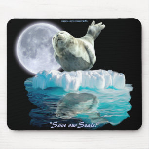 Sleeping Seal-Pup & Moon Wildlife Lover Mousepad