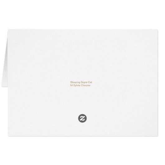 Sleeping Sepia Cat Napping (Back Horizontal)