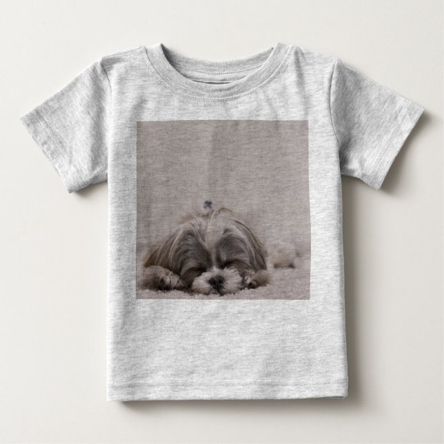 Sleeping Shih tzu Baby Shirt, Sleeping Dog T-Shirt (Front)