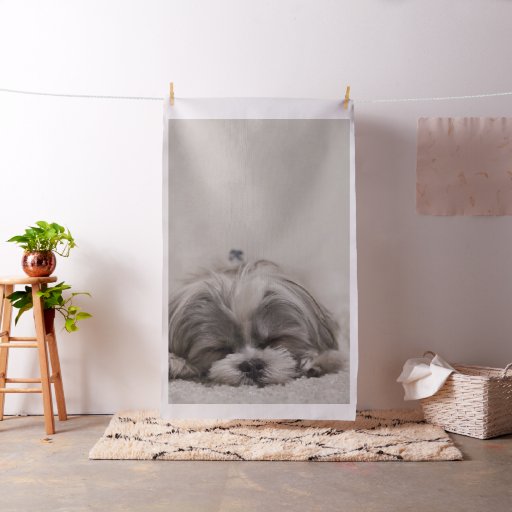 Sleeping Shih tzu Fabric, Sleeping Dog Fabric