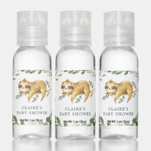 Sleeping Sloth Baby Shower Hand Sanitizer