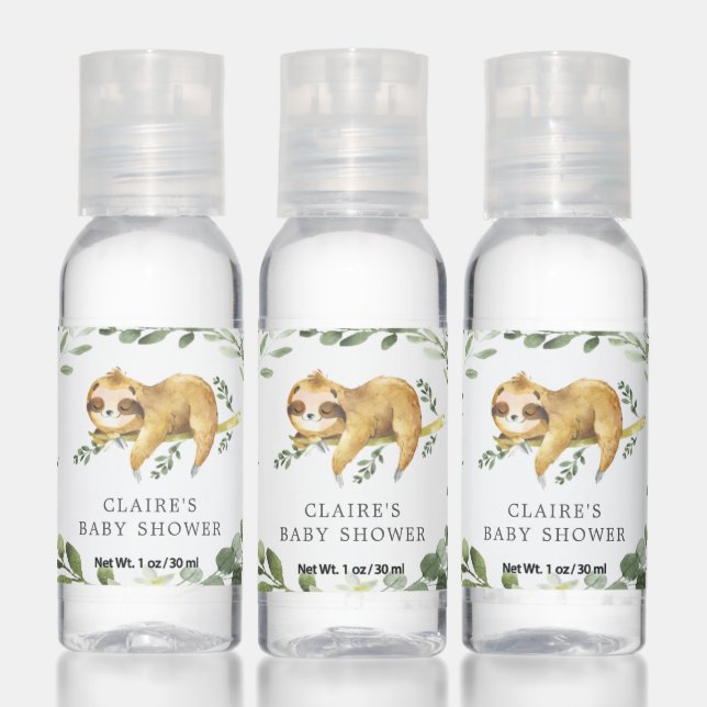 Sleeping Sloth Baby Shower Hand Sanitizer (Set)