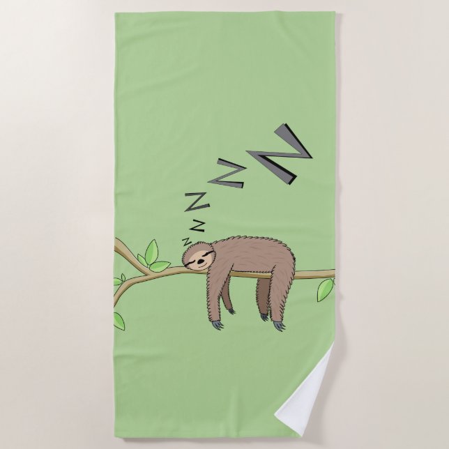Sleeping sloth beach towel (Front)
