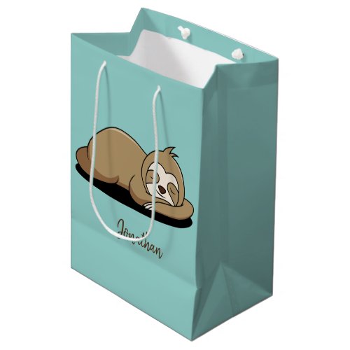 Sleeping Sloth Design Medium Gift Bag