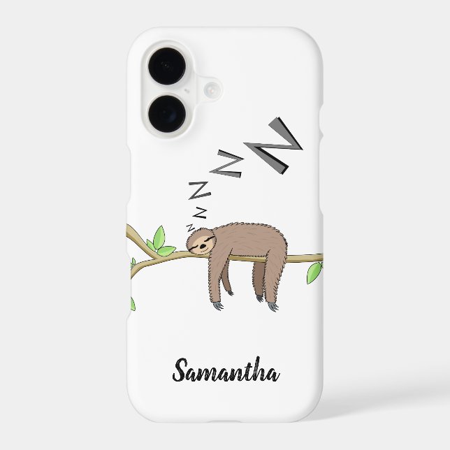 Sleeping sloth iphone case (Back)