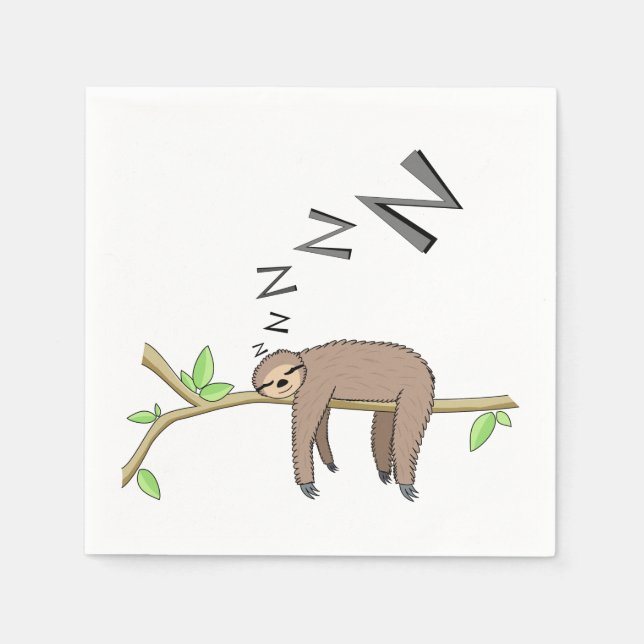 Sleeping sloth napkins (Front)
