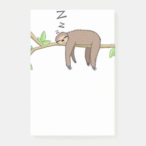 Sleeping sloth post_it notes